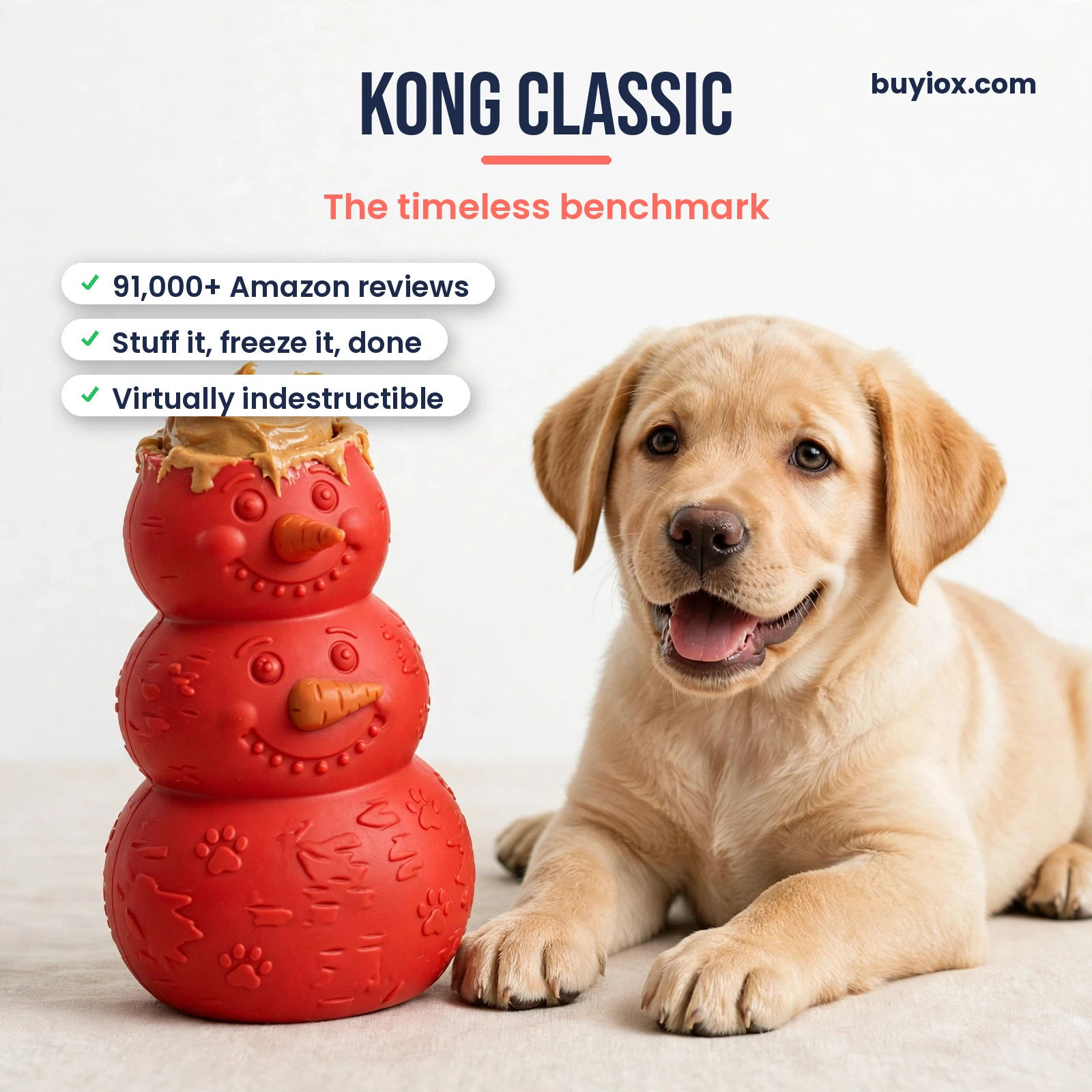 KONG Classic red rubber dog chew toy