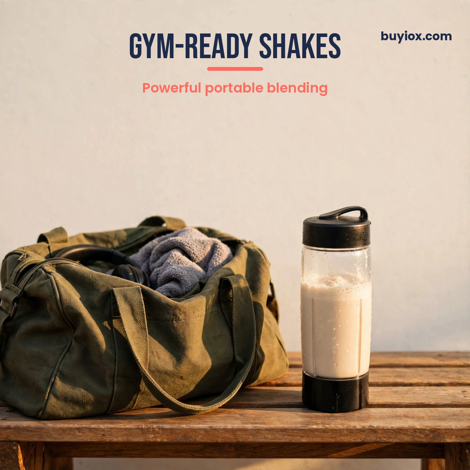 USB-C rechargeable portable blender packed for travel and office use