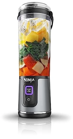 Ninja Blast portable blender in black with 18 ounce vessel and sip lid