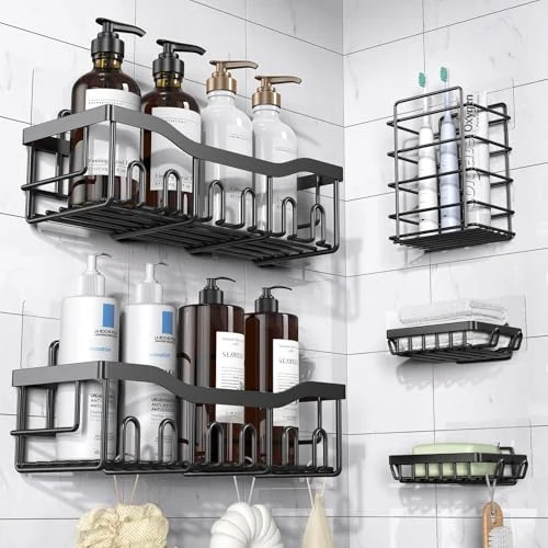 EUDELE Adhesive Shower Caddy 5-Pack