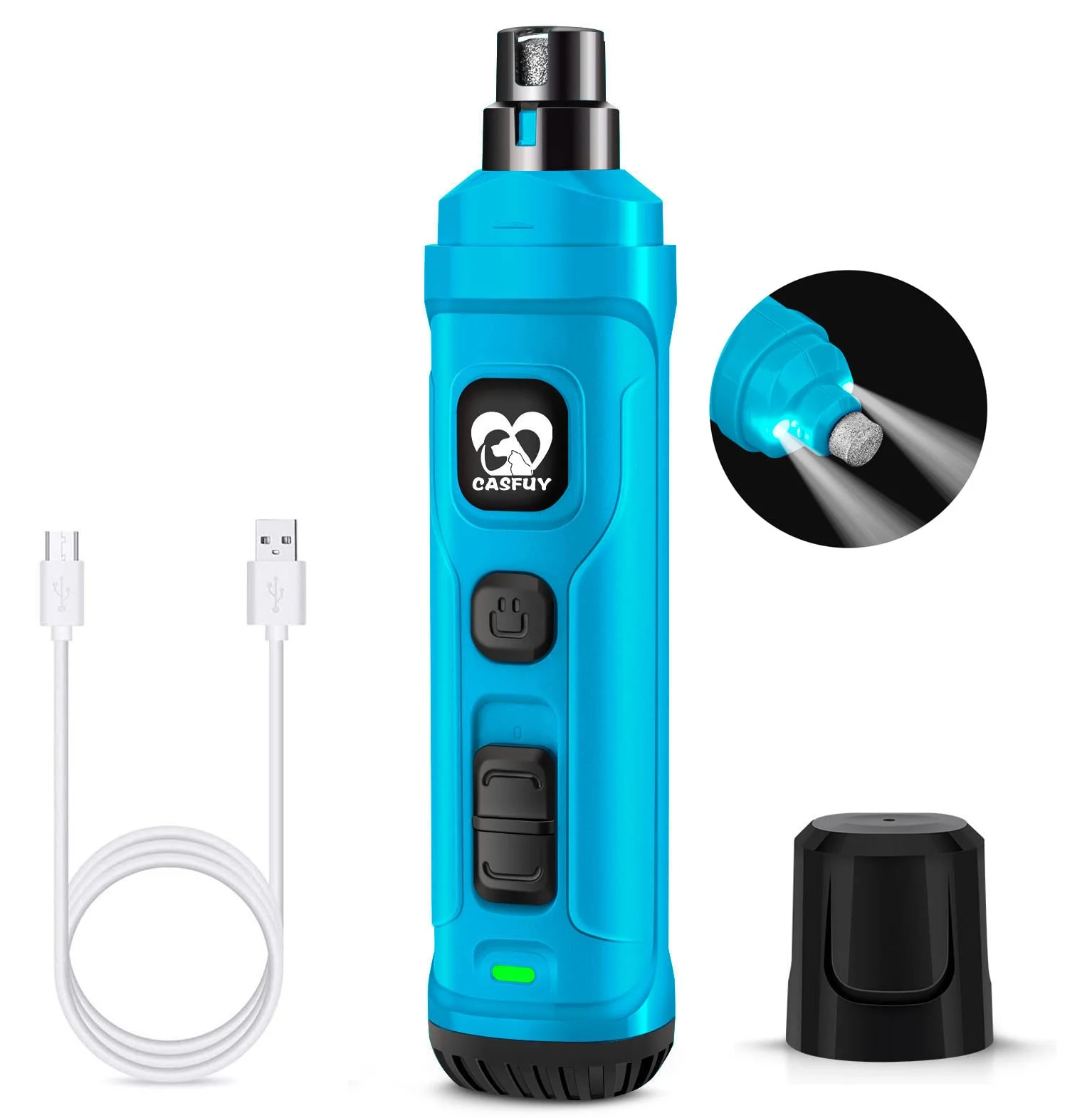 Casfuy Quiet Nail Grinder (Blue, 2 LED)
