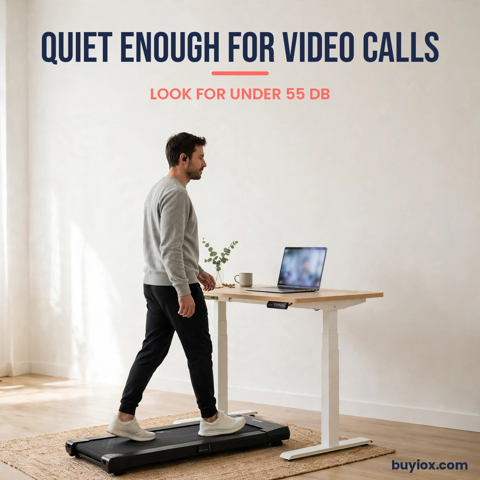 Quiet under desk treadmill tip for video calls
