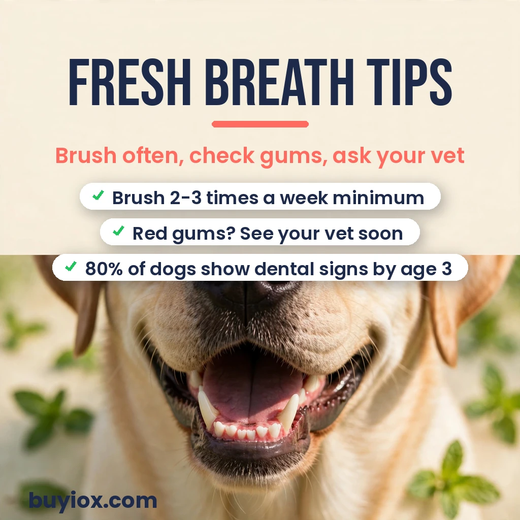 Close-up of a dog's clean teeth and healthy gums