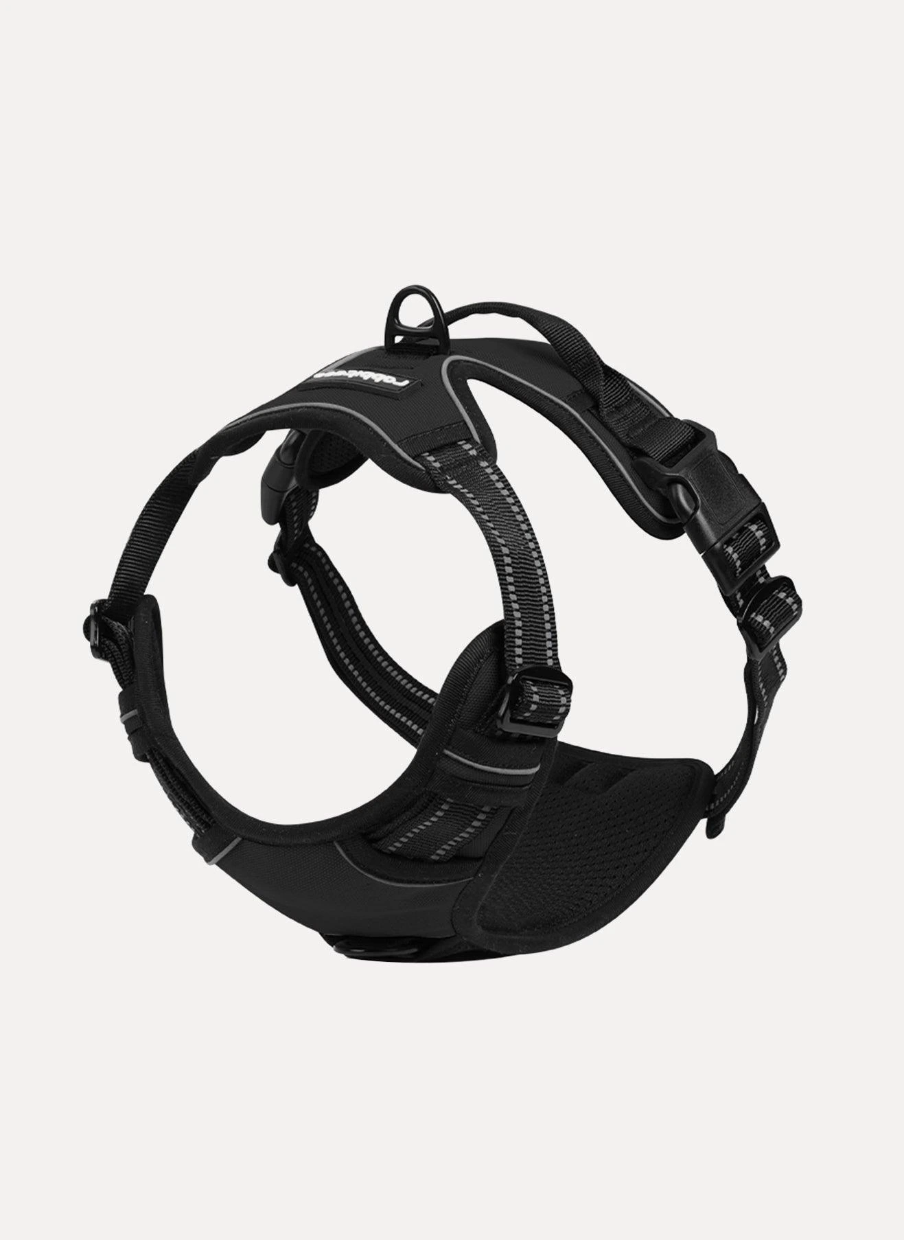 rabbitgoo No Pull Dog Harness in black with front chest clip and back clip