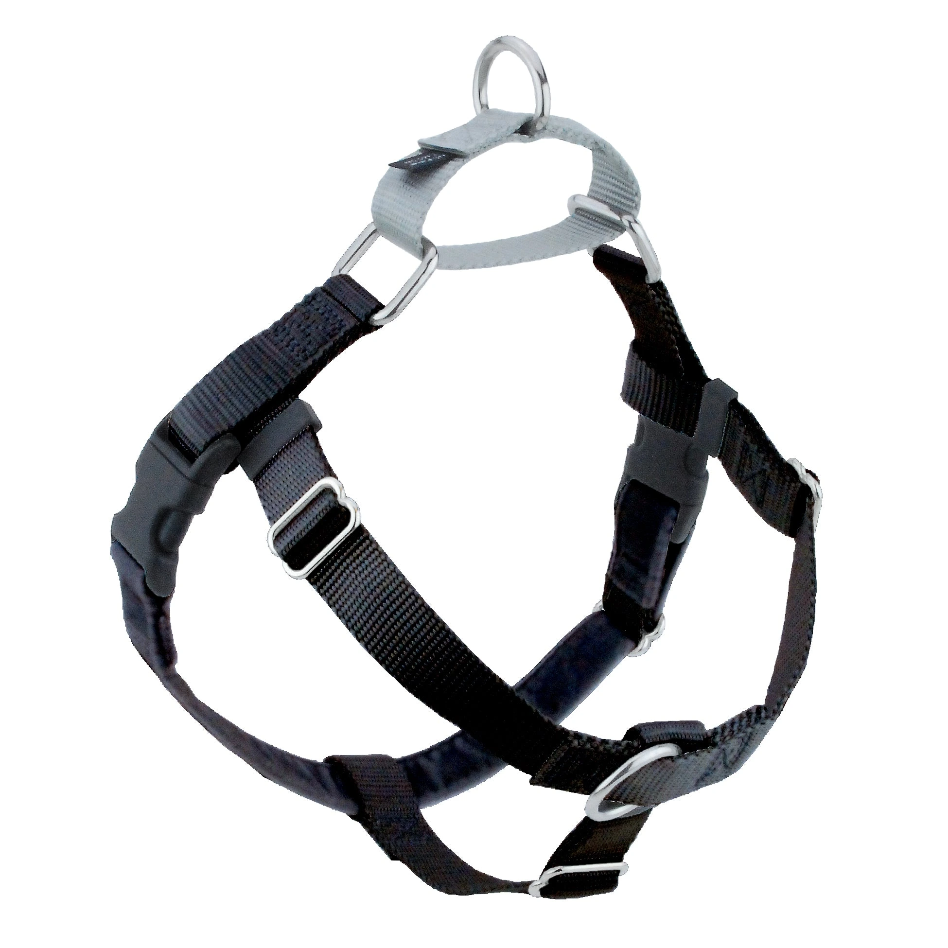 2 Hounds Design Freedom No-Pull Harness in black with martingale loop