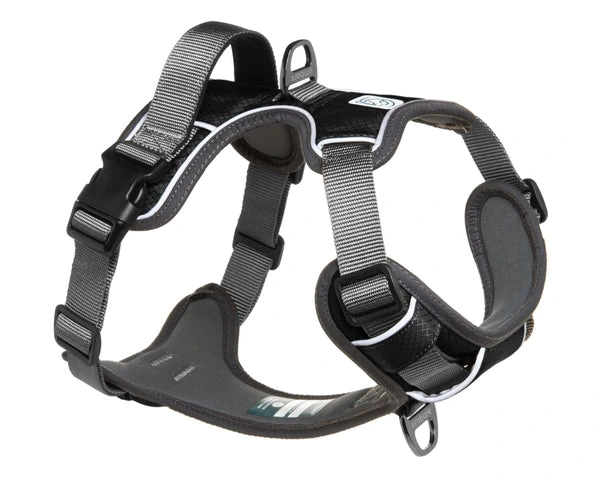 Embark Adventure No-Pull Dog Harness in black with padded vest and reflective trim