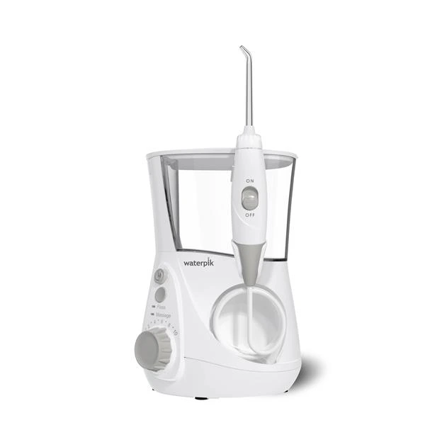 Waterpik Aquarius WP-660 Waterpik Aquarius WP-660 countertop water flosser in white with handle and tips
