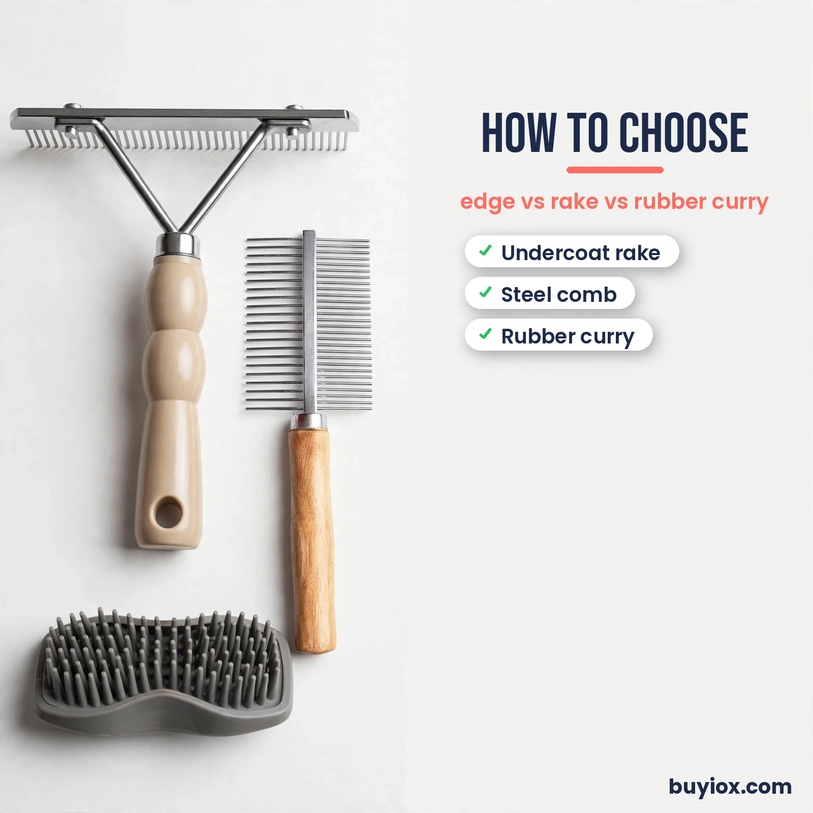 How to choose a deshedding brush - steel deshedding edge vs undercoat rake vs rubber brush