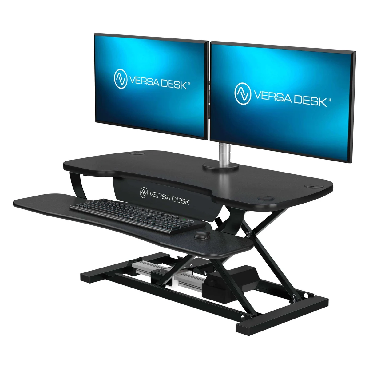 VERSADESK PowerPro electric standing desk converter with USB charging port