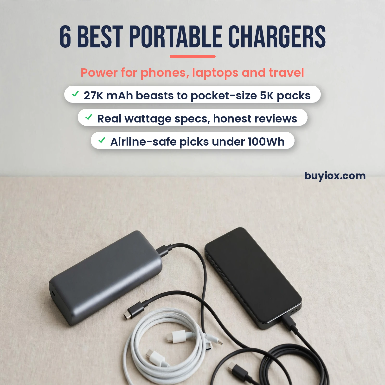 Best portable chargers for phones, laptops and travel - six researched power banks compared