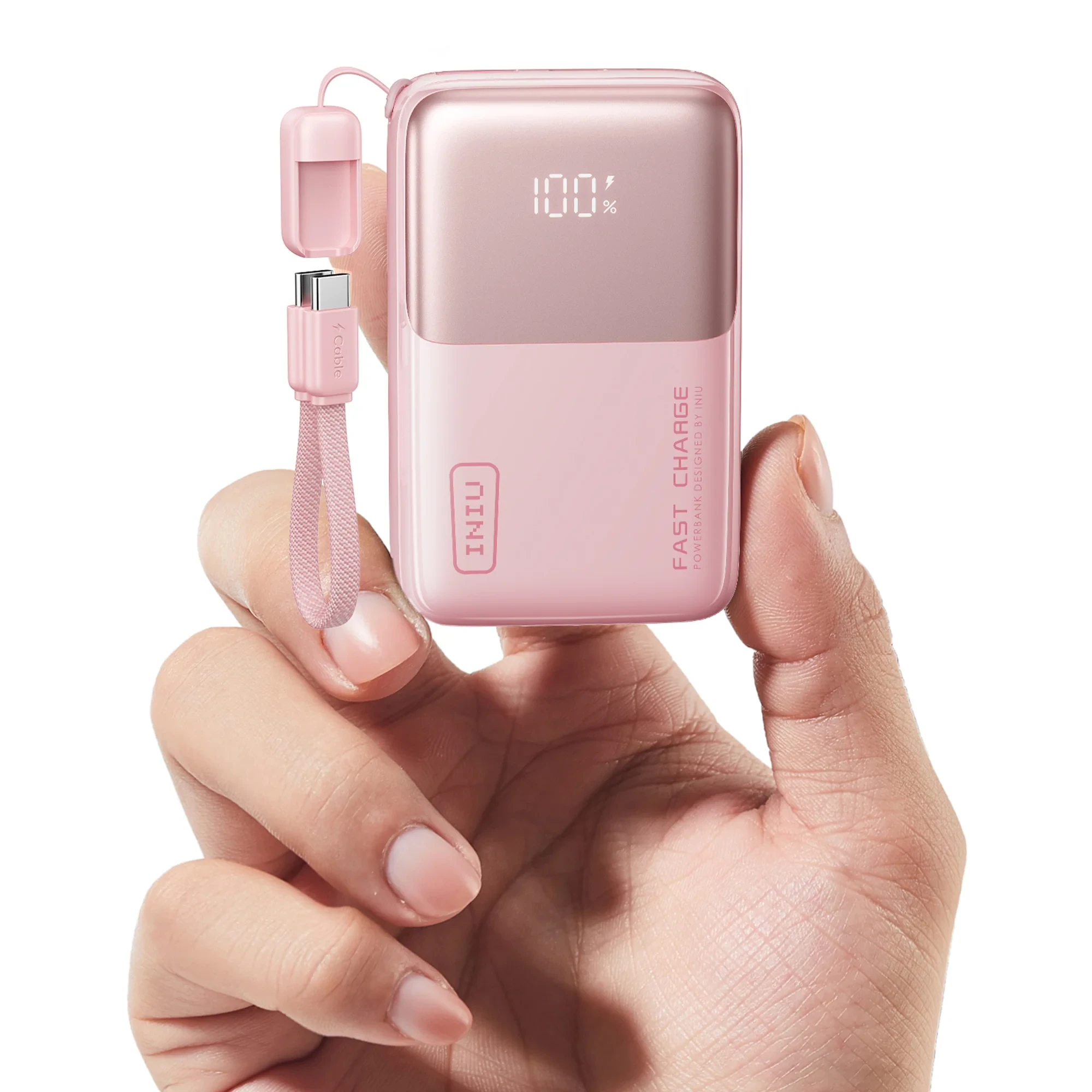 INIU Carry P50-E1 10000mAh 45W mini power bank with detachable cable lanyard