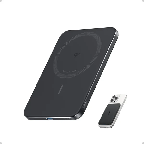 Anker MagGo 5000mAh Qi2 slim magnetic power bank with wireless charging