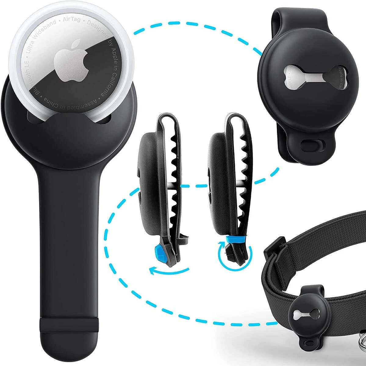 Apple AirTag with dog collar holder - subscription-free pet tracking