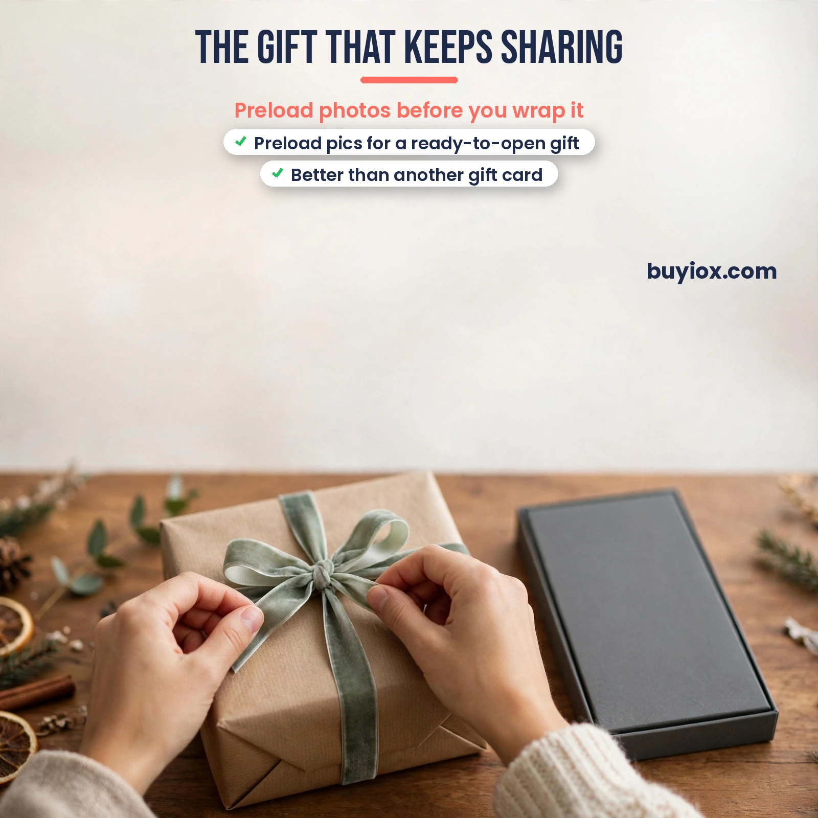 Wrapping a digital photo frame as a gift - preload photos before you wrap it