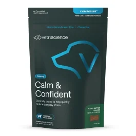 VetriScience Composure calming chews pouch for dogs in Calm and Confident packaging