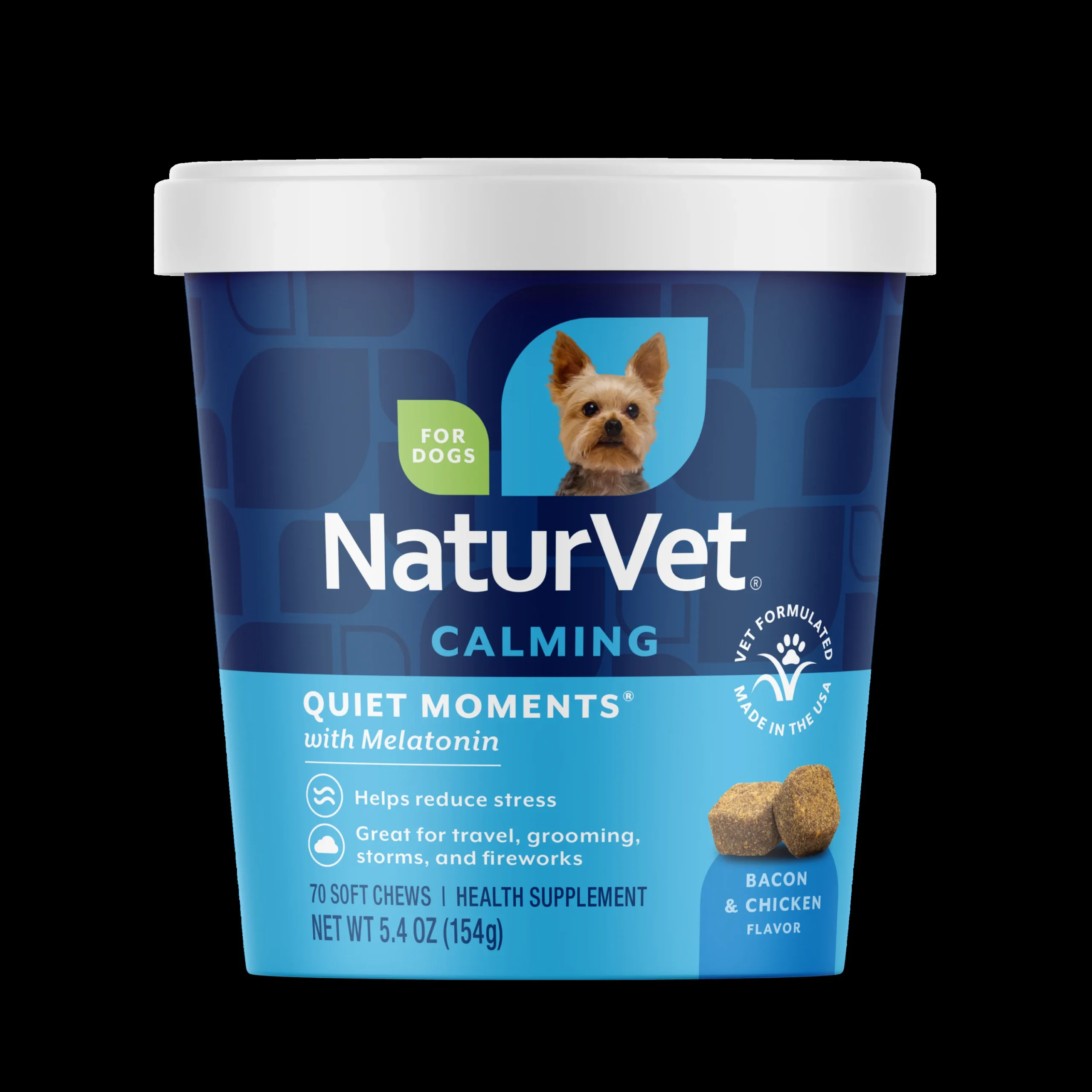 NaturVet Quiet Moments with Melatonin calming soft chews for dogs, 70 count