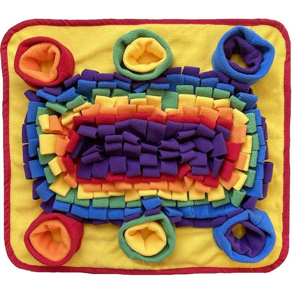 Piggy Poo and Crew Snuffle Mat - rainbow snuffle mat with treat cups